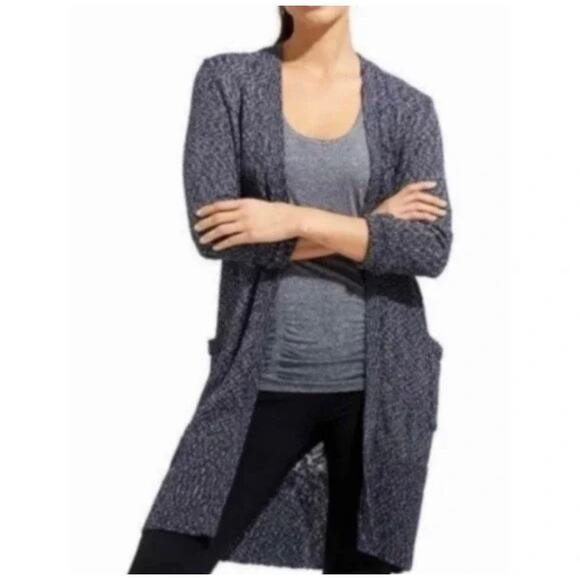 ATHLETA Knit Weekend Wrap Duster Sweater Blue Size Small - Picture 1 of 4
